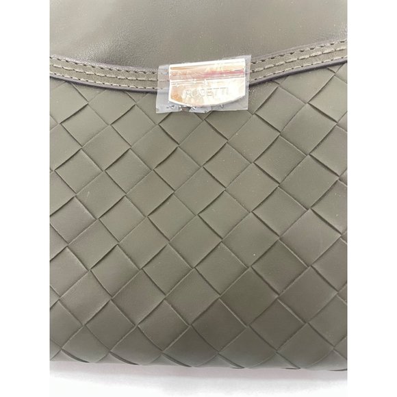 Rosetti Handbag Olive Green Shoulder Strap Silver Metal Hardware Top Zip, Snaps - Picture 6 of 16